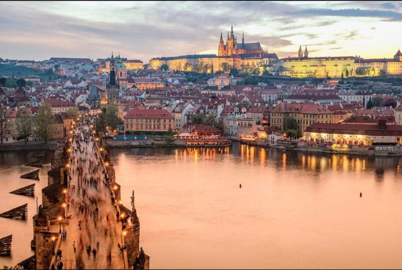 prague castle twilight